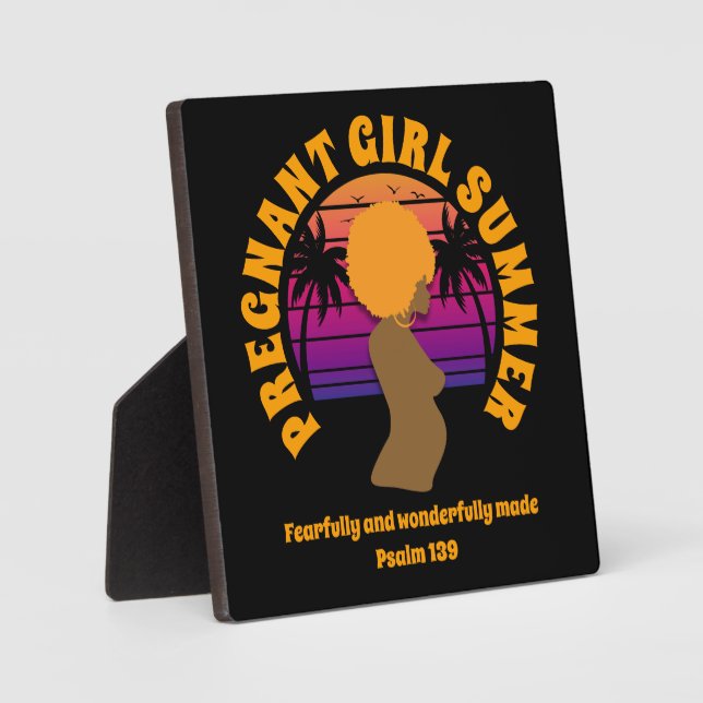 Plaque Photo Afro Reine ENCEINTE FILLE ÉTÉ Custom Christian (Recto)