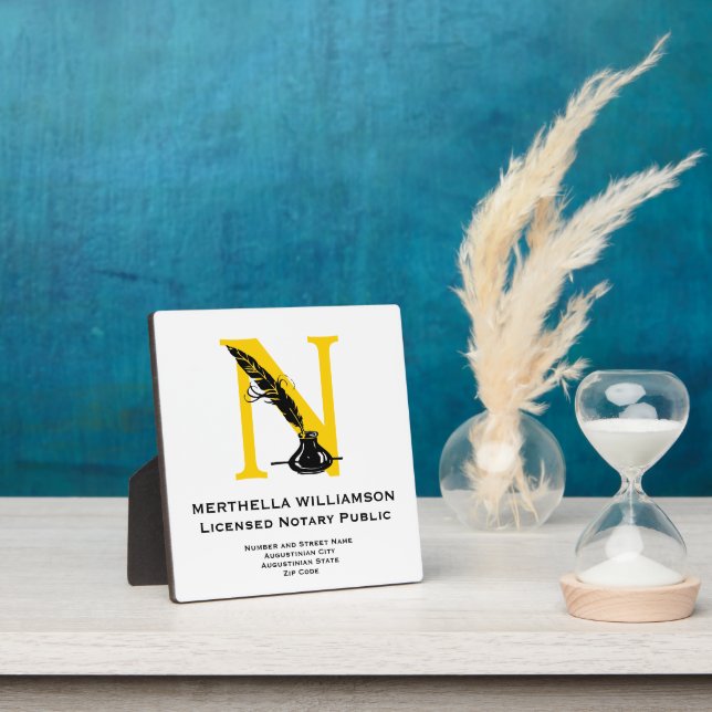 Plaque Photo AGENT DE SIGNATURE NOTAIRE Monogramme (Insitu)