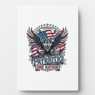 Plaque Photo Aigle Patriotique Loup Hybride Animal Hybride Patr