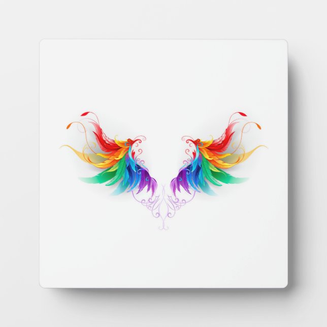 Plaque Photo Ailes fluffy arc-en-ciel (Devant)