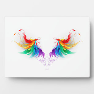 Plaque Photo Ailes fluffy arc-en-ciel