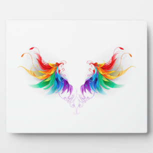 Plaque Photo Ailes fluffy arc-en-ciel