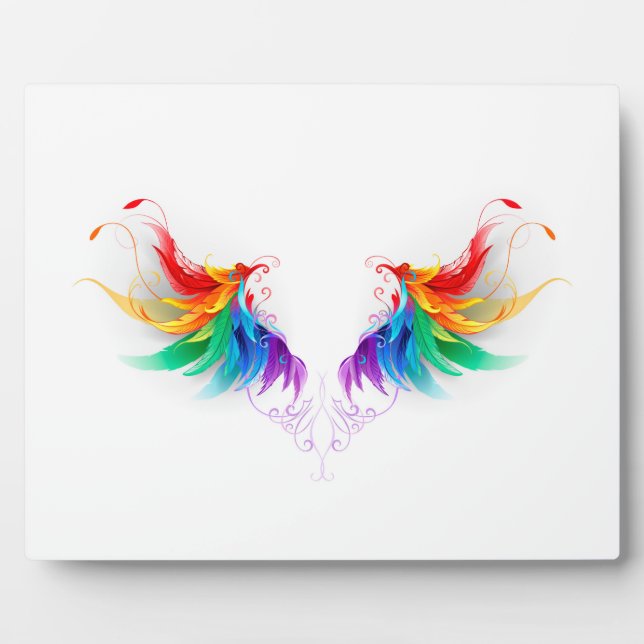 Plaque Photo Ailes fluffy arc-en-ciel (Devant)