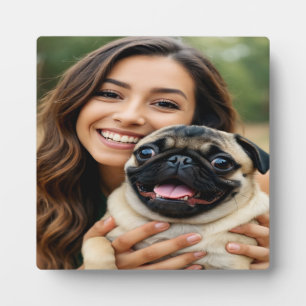 Plaque Photo Ajouter une photo de Pug Personnaliser Personnalis