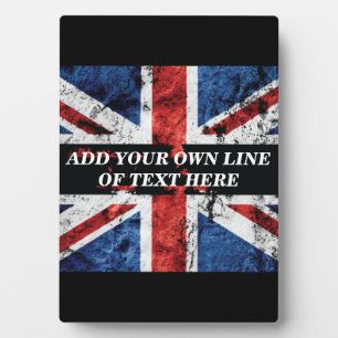 Plaque Photo Ajouter votre texte sur le drapeau anglais Jeu d'o
