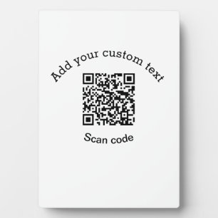 Plaque Photo Ajoutez votre texte personnalisé code QR de numéri
