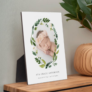 Plaque Photo Albâtre Floral Baby Photo