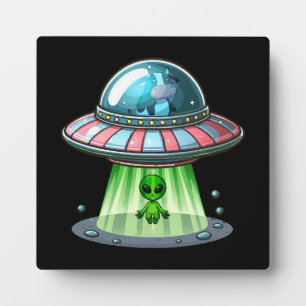 Plaque Photo Alien enlevant une vache