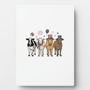 Plaque Photo Alignement de vaches patriotiques dessin de t-shir