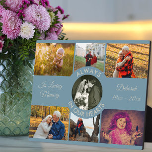 Plaque Photo Always in our Hearts In Loving Memory Custom Photo