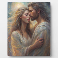 Amants Éthérés Rêveur Impression d'Huile Romantiqu