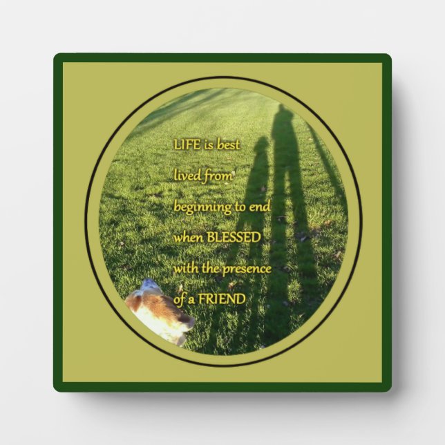 Plaque Photo Amitié bienheureuse chien (Devant)