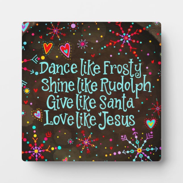 Plaque Photo Amour Comme Jésus Festive (Devant)