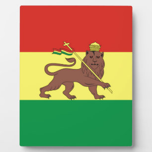 Plaque Photo Ancien drapeau éthiopien avec Lion de Juda