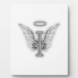 Plaque Photo Angel Alphabet I Lettre Initiale Ailes Halo