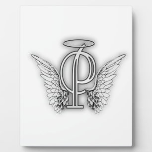 Plaque Photo Angel Alphabet P Lettre initiale Ailes Halo