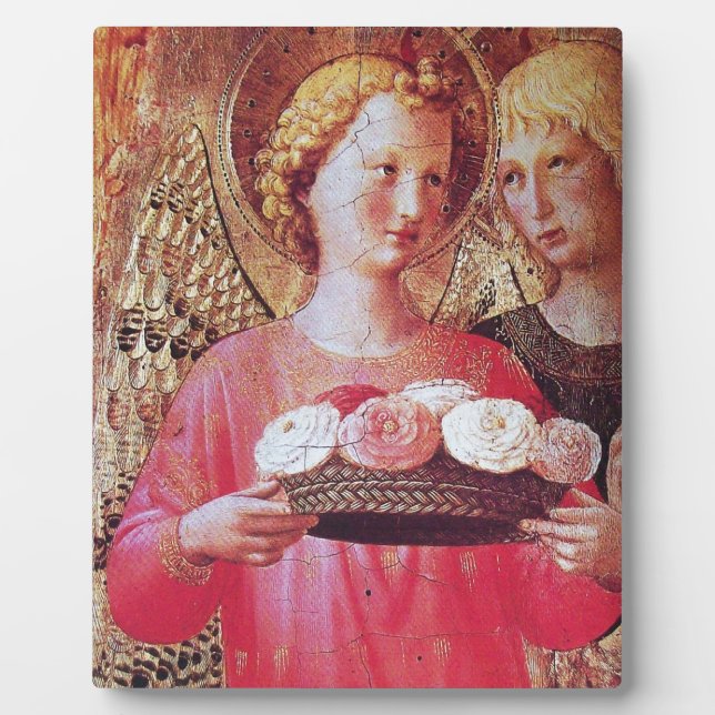 PLAQUE PHOTO ANGEL AVEC ROSES (Devant)