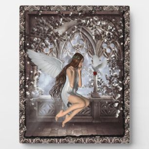 Plaque Photo Angel gothique et sa colombe