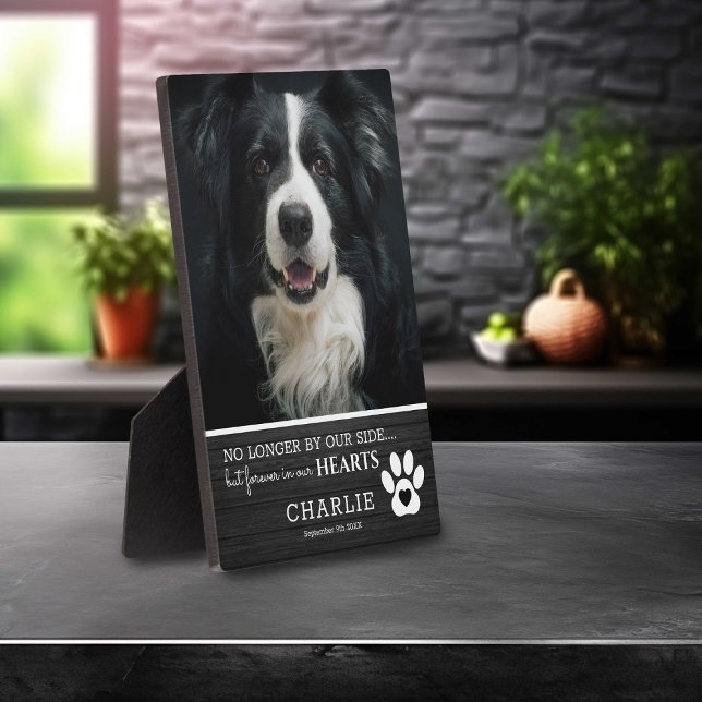 Plaque Photo Animal de compagnie rustique à jamais dans nos cœu (Créateur téléchargé)