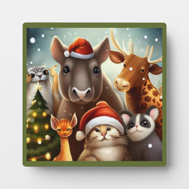 Plaque Photo Animaux de Noël 6 (Devant)