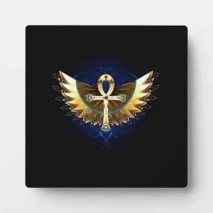 Plaque Photo Ankh or avec ailes