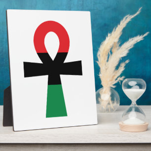 Plaque Photo Ankh rouge, noir et vert