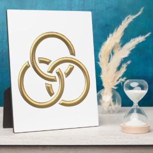 Plaque Photo Anneaux de trinité "3-D" d'or