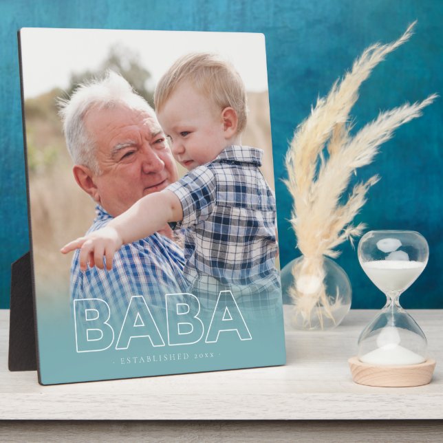 Plaque Photo Année "Baba" | Photo Fête des pères (Côté)