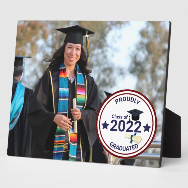Plaque Photo Année de diplôme classe élégante de 2022 photo (Côté)