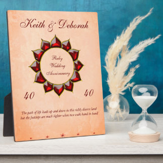 Plaque Photo Anniversaire personnalisé du Mariage Ruby