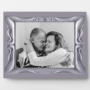 Plaque Photo Anniversaire photo personnalisé Fancy Argent Cadre