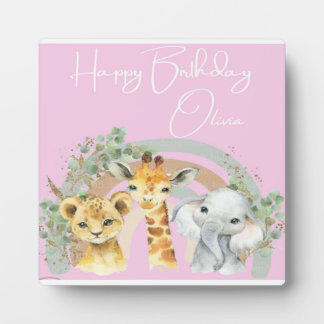 Plaque Photo Anniversaire sauvage d'Olivia : Aquarelle Tableto 