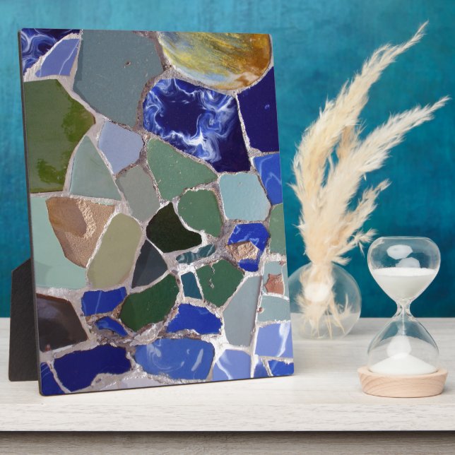Plaque Photo Antoni Gaudi Mosaïques Bleues (Côté)