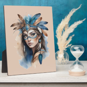Plaque Photo Aquarelle Beauté tribale : Esprit d'art bohème