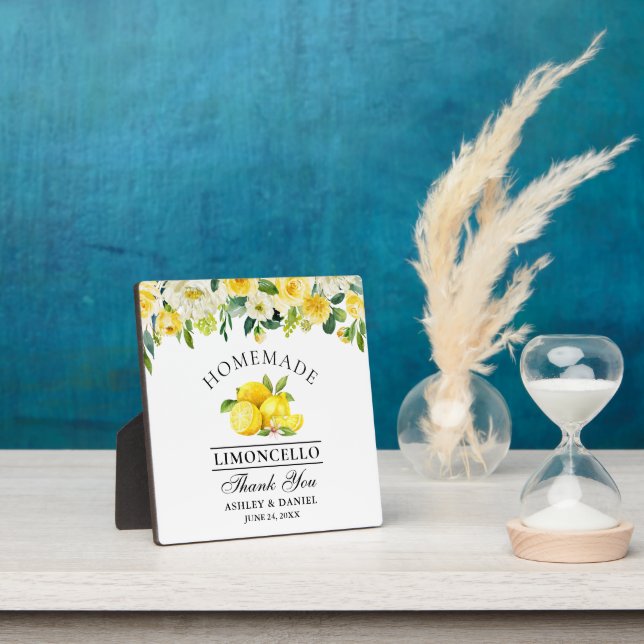 Plaque Photo Aquarelle Floral Lemons Limoncello Mariage (Insitu)