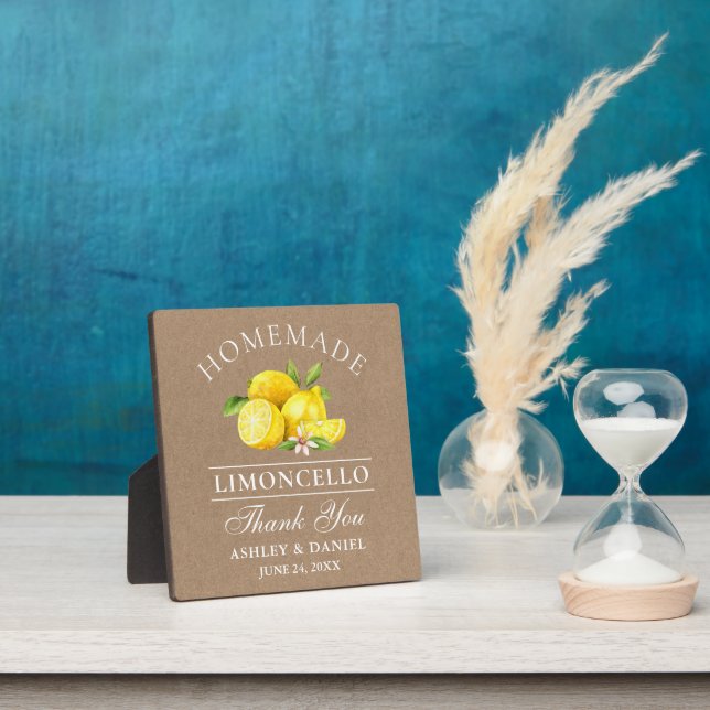 Plaque Photo Aquarelle Lemons Limoncello Kraft Mariage (Insitu)