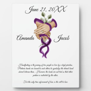 Plaque Photo Aquarelle Purple Handfasting Art Mariage Keepsaké