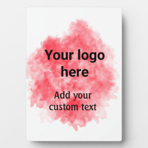 Plaque Photo Aquarelle rouge simple ajouter votre logo texte pe