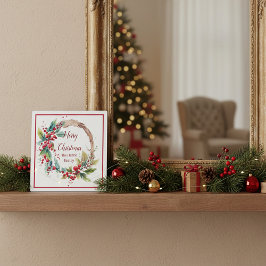 Plaque Photo Aquarelle sainte couronne personnalisée Noël