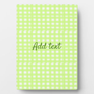 Plaque Photo Aquarelle vert plaid ginham personnalisé ajouter t