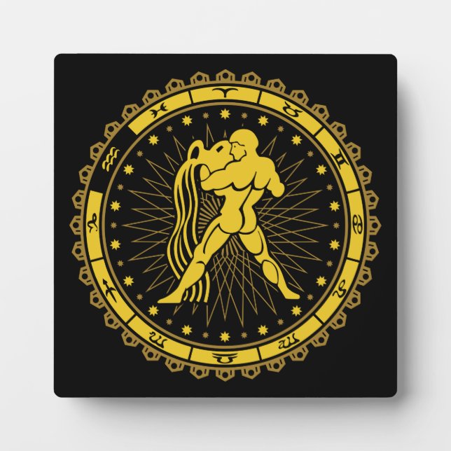 Plaque Photo Aquarius - Symbole Zodiaque - Horoscope (Devant)