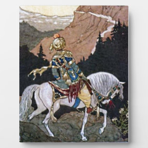 Plaque Photo Arabian Nights Chevalier Prince sur Cheval Blanc
