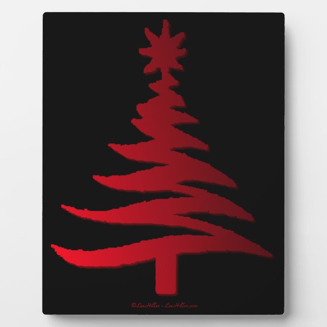 Plaque Photo Arbre de Noël Rouge (Devant)