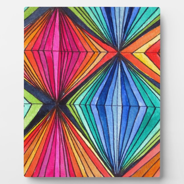 Plaque Photo Arc-en-ciel - Art optique géométrique (Devant)