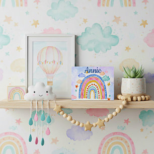 Plaque Photo Arc-en-ciel pastel personnalisé mignon