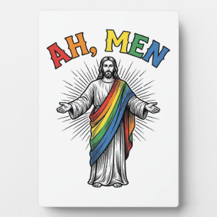 Plaque Photo Arc-en-ciel religieux vintage Ah Men