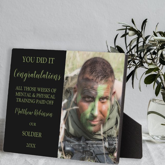 Plaque Photo Armée Photo Personnalisée Décès (Créateur téléchargé)