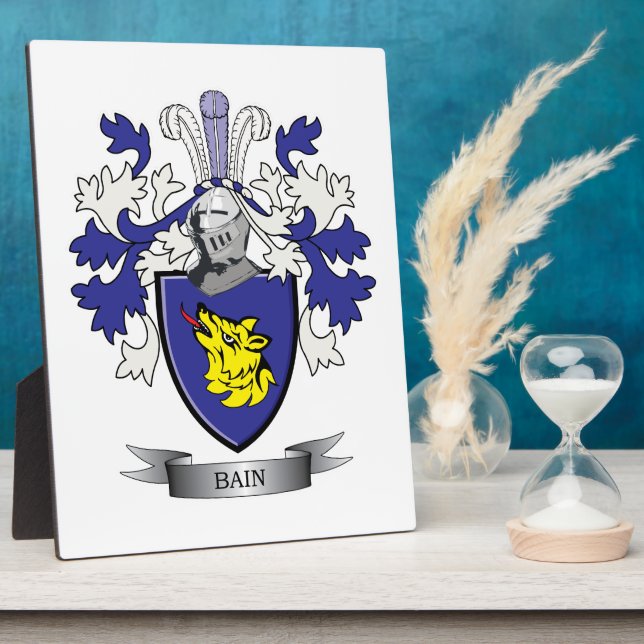 Plaque Photo Armoiries de Bain Family Crest (Côté)