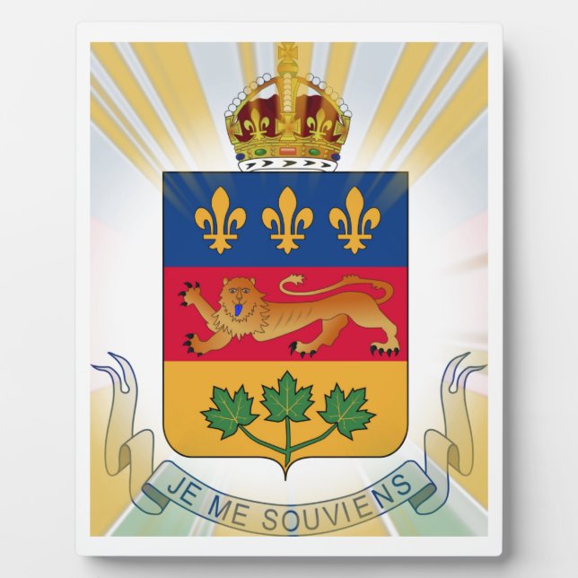 Plaque Photo Armoiries du Québec (Devant)