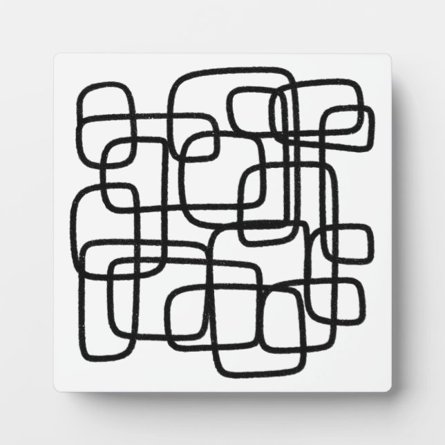 Plaque Photo Art Abstrait Contemporain Noir Et Blanc (Devant)